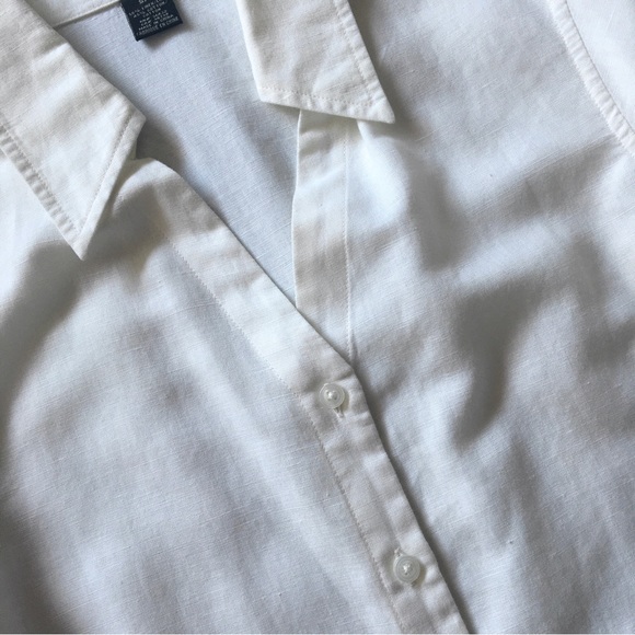 Classic White Linen/Cotton Shirt - Picture 6 of 7